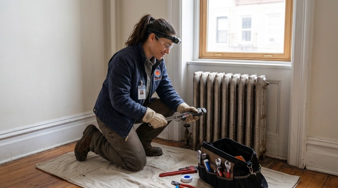 Steam radiator valve repair and maintenance in Mount Hope Bronx